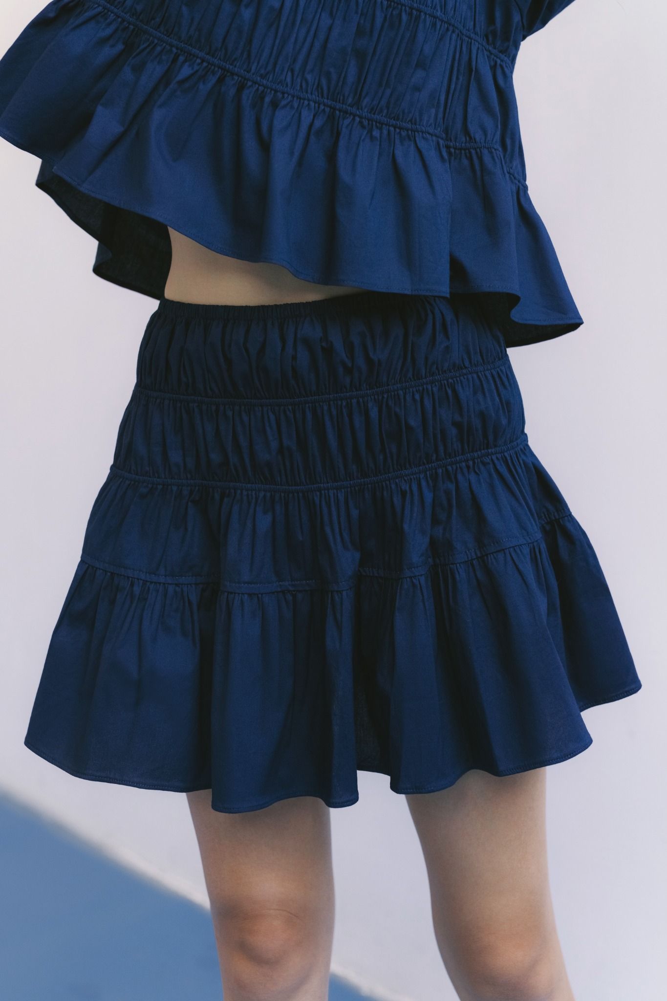  Navy Smock Mini Skirt 