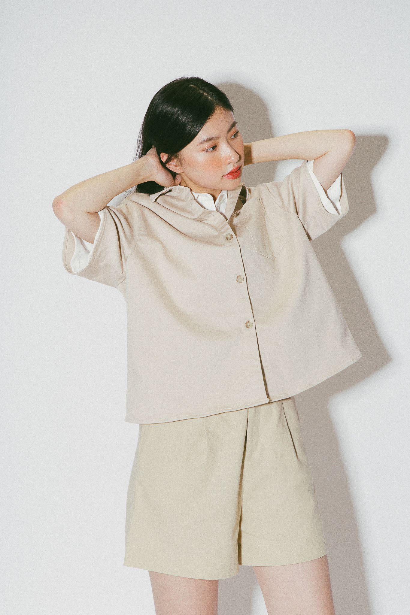 Beige Oversized Shirt
