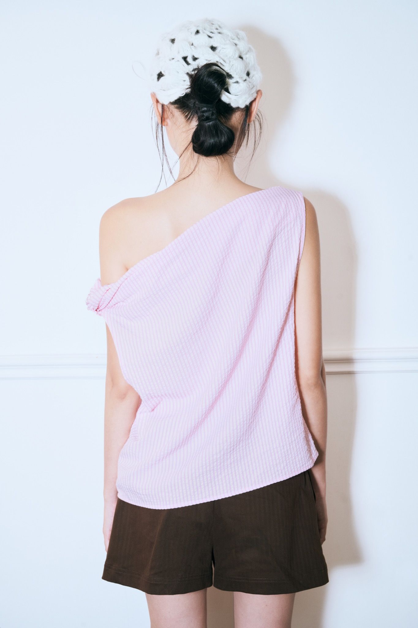 Striped One Shoulder Top