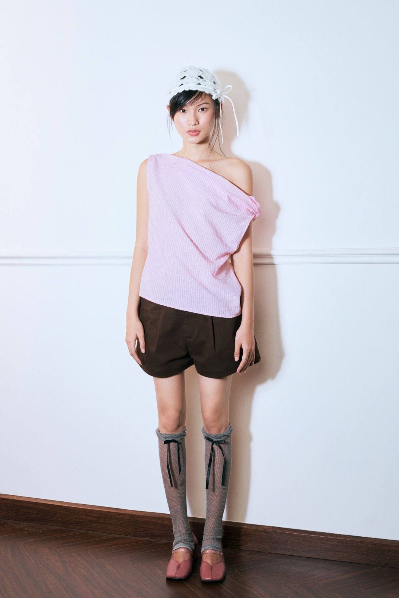 Striped One Shoulder Top