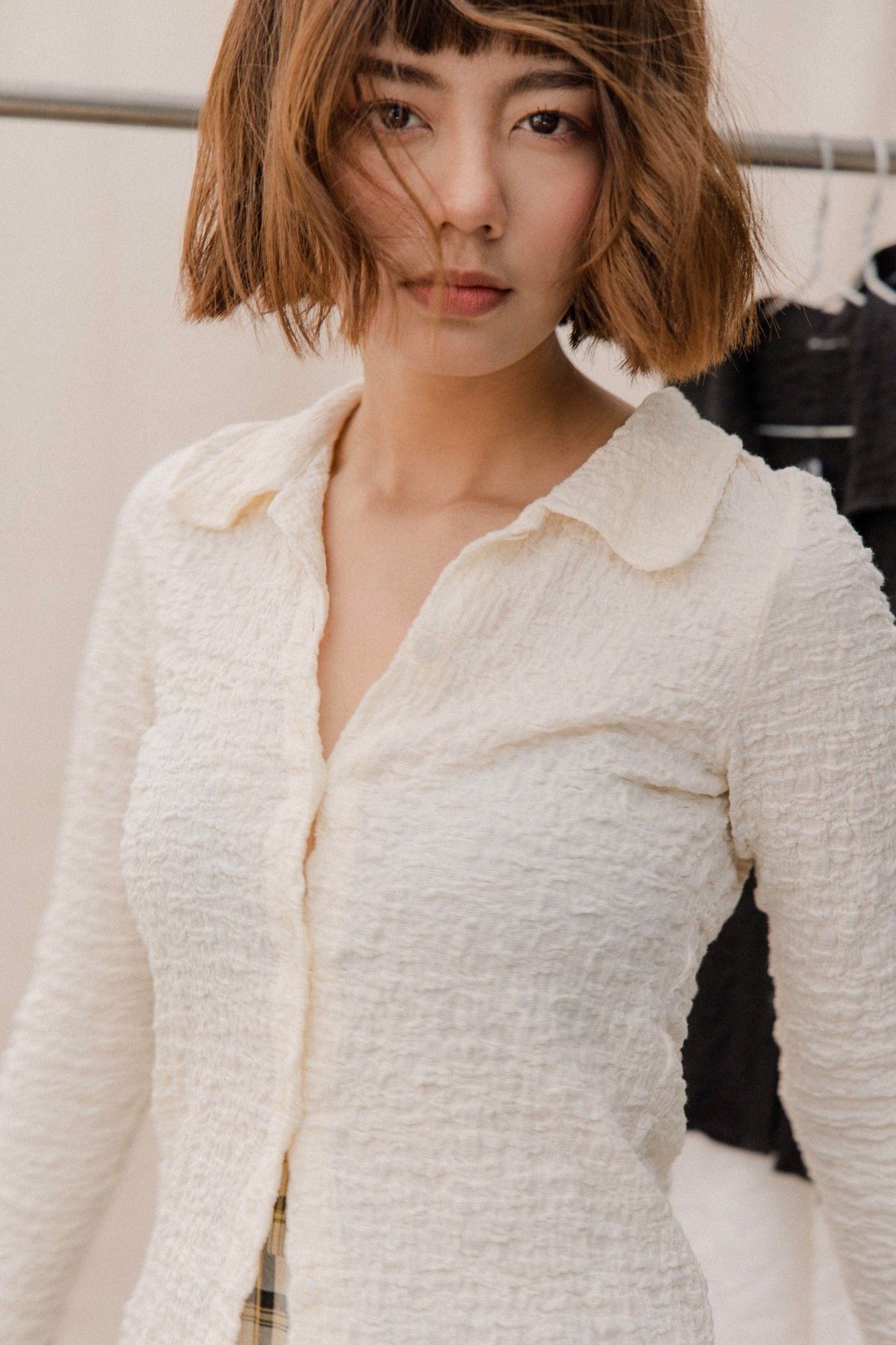Creased Effect Longsleeve Shirt - Ivory