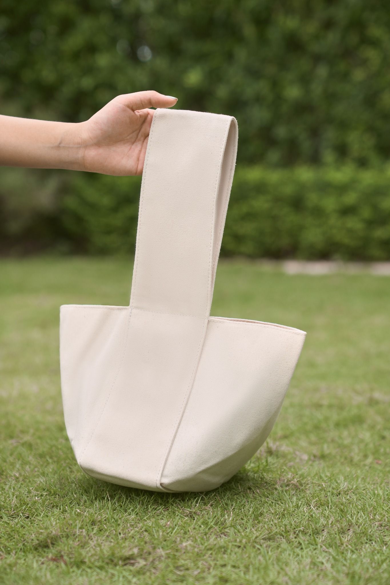 Ivory Canvas Mini Handbag