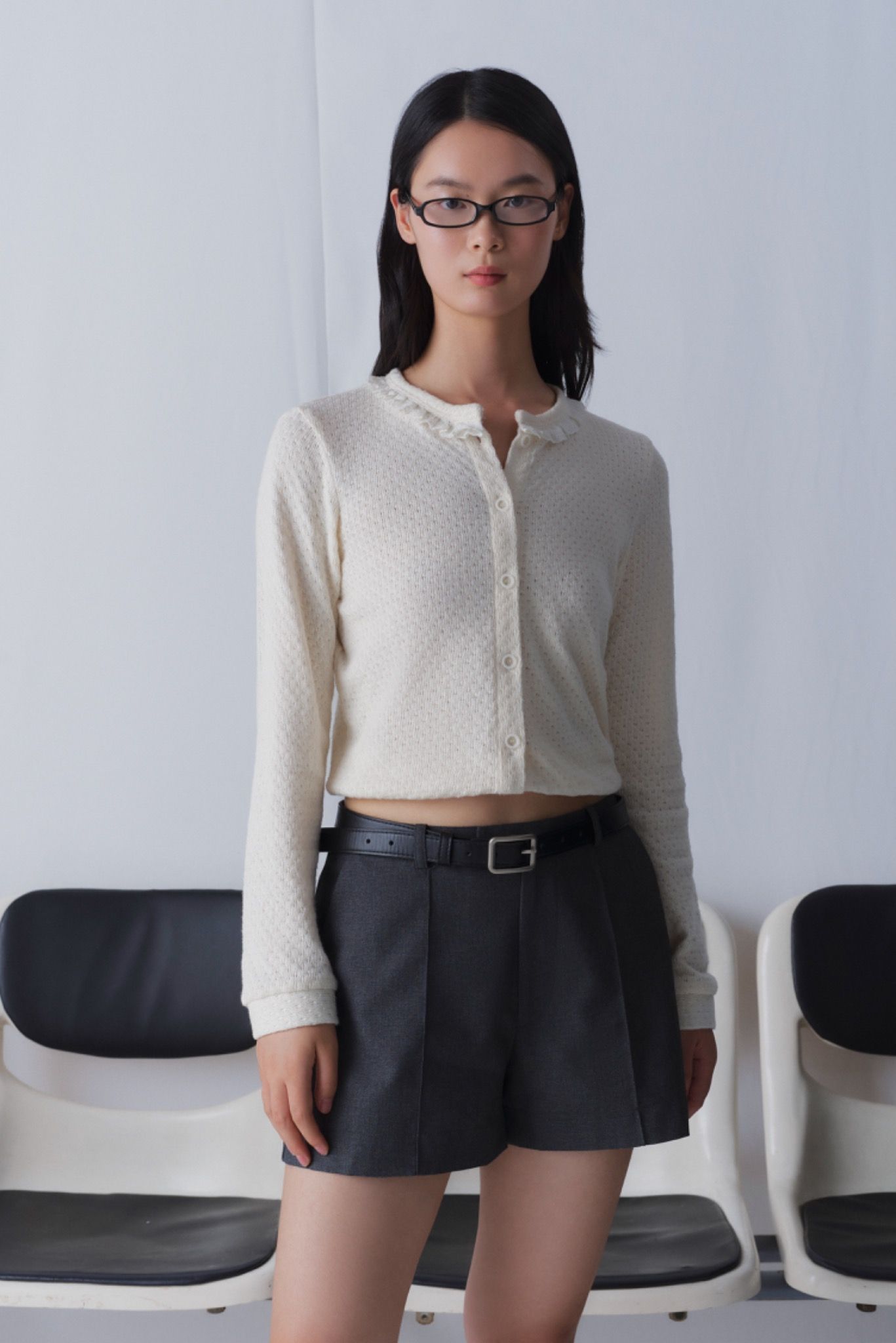 Ivory Lace Trim Cardigan