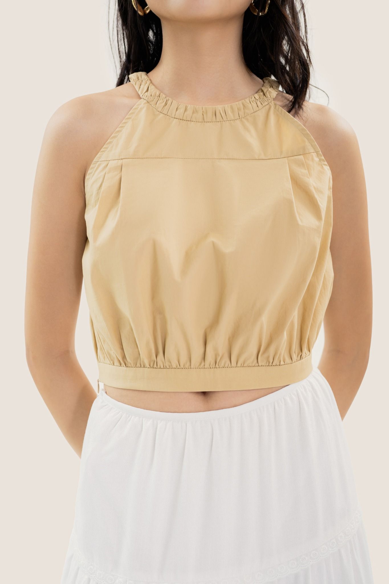  Beige Halter Neck Top 