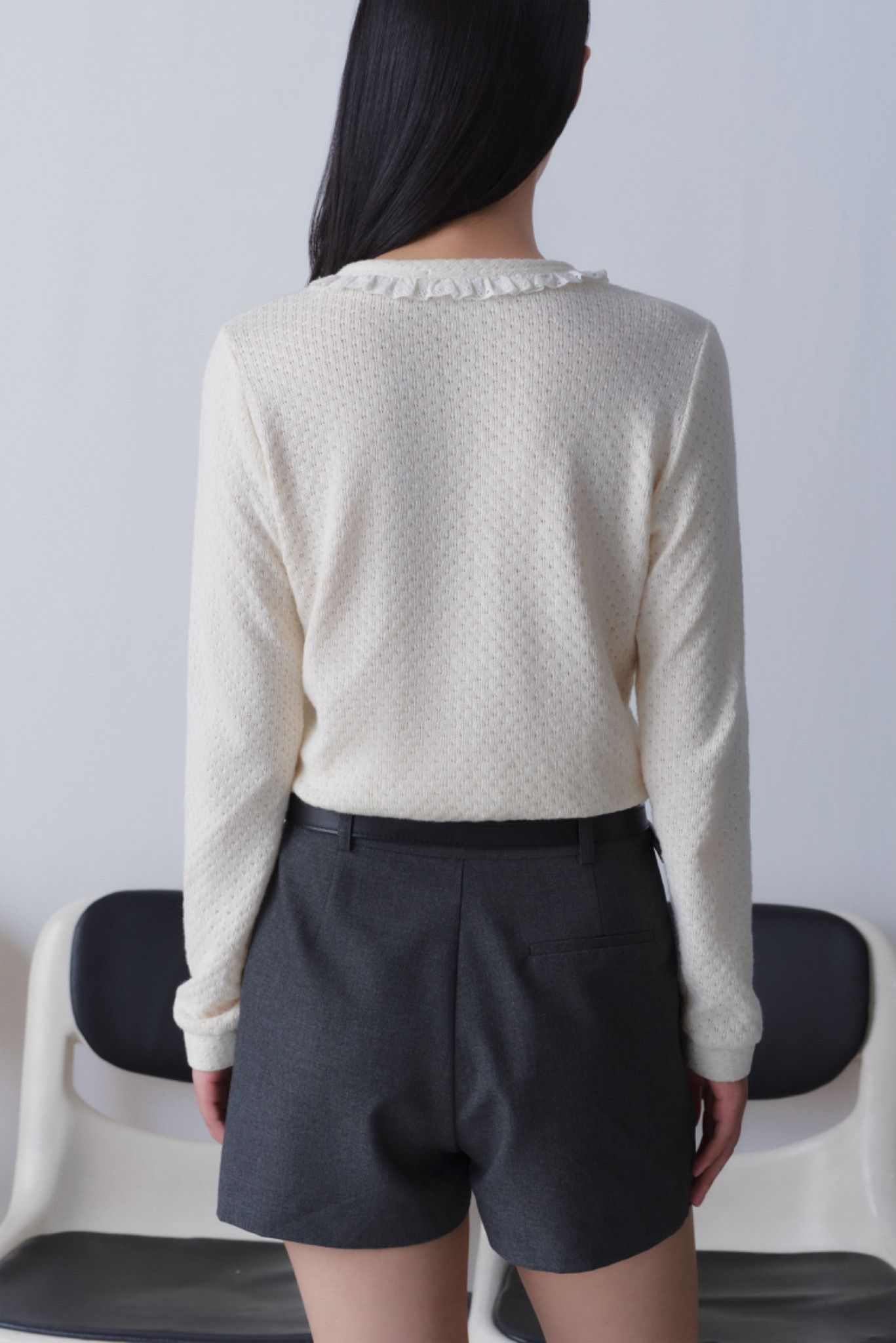 Ivory Lace Trim Cardigan