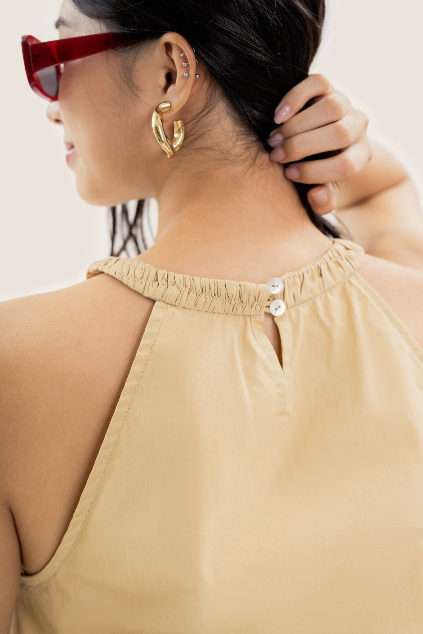  Beige Halter Neck Top 