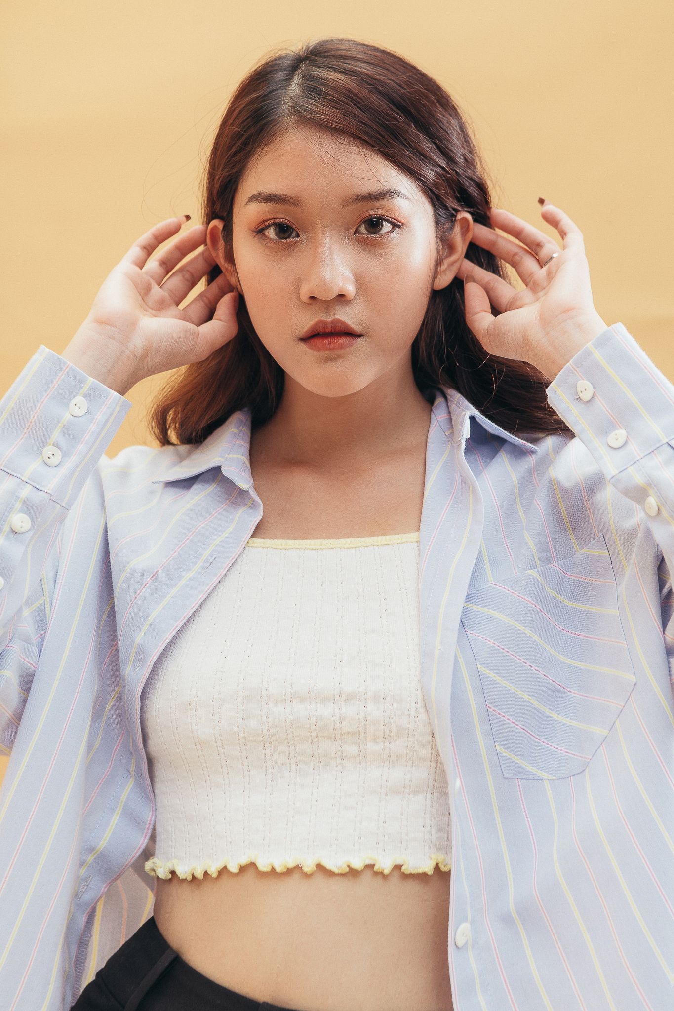 Light Blue Striped Oversized Shirt