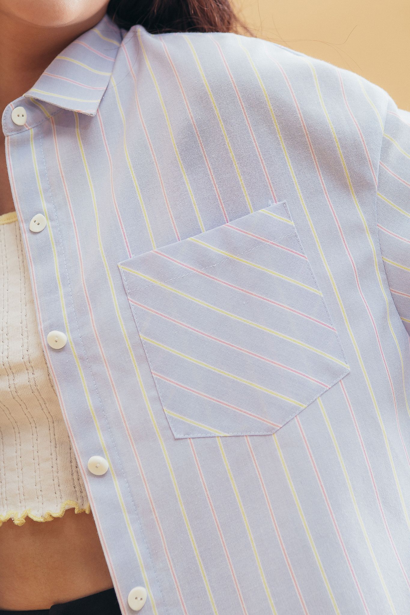 Light Blue Striped Oversized Shirt