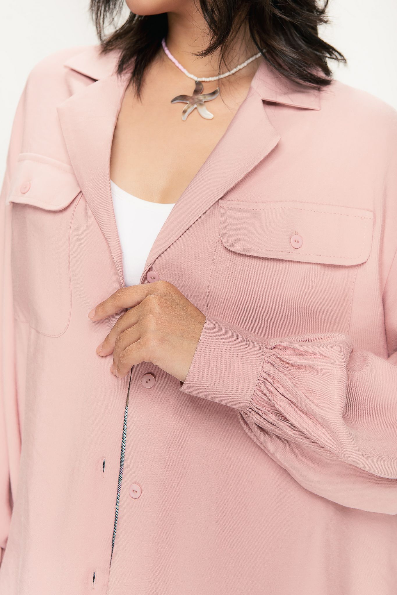  Pink Danton Collar Pocket Shirt 