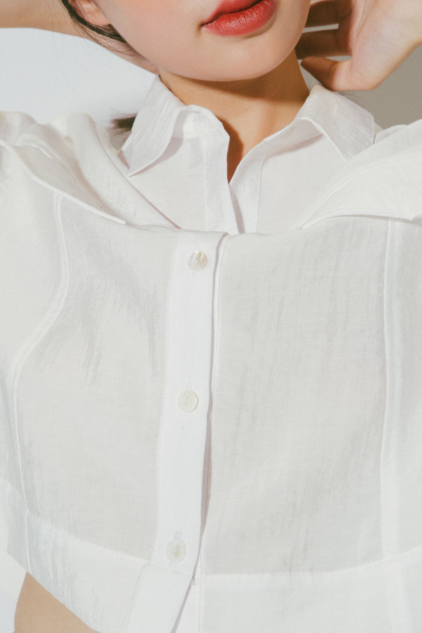 White Cropped Shirt