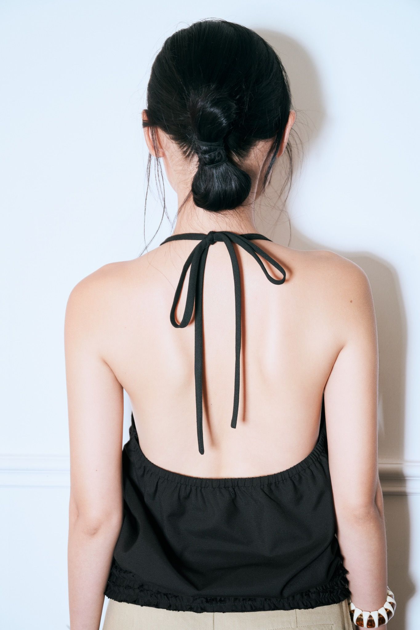 Black Ruffle Top