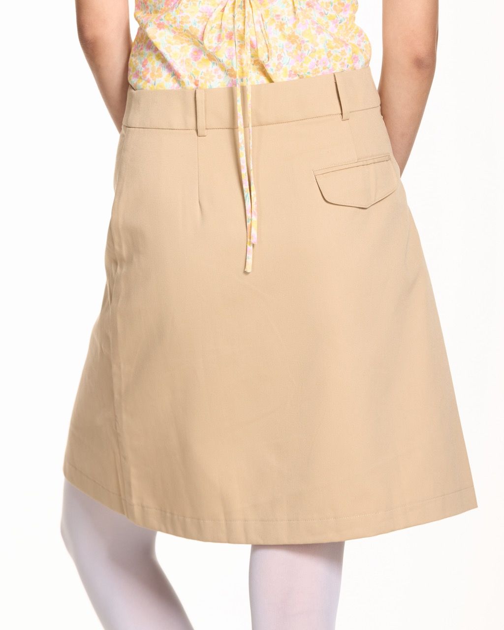 Pleated Mid-Length Skirt