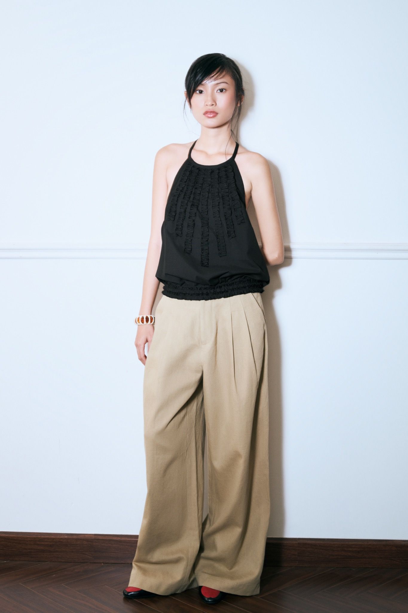 Black Ruffle Top