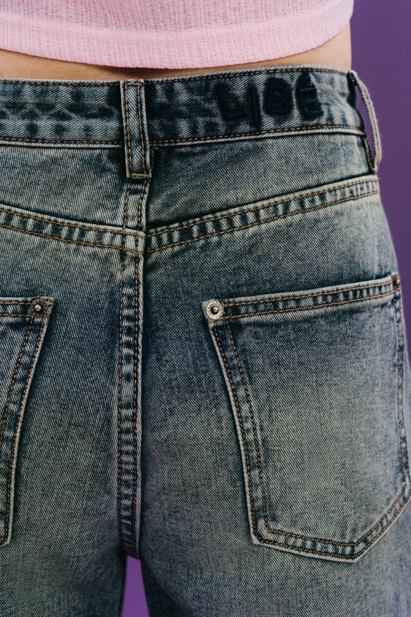 Medium Blue Wash Flared Jeans