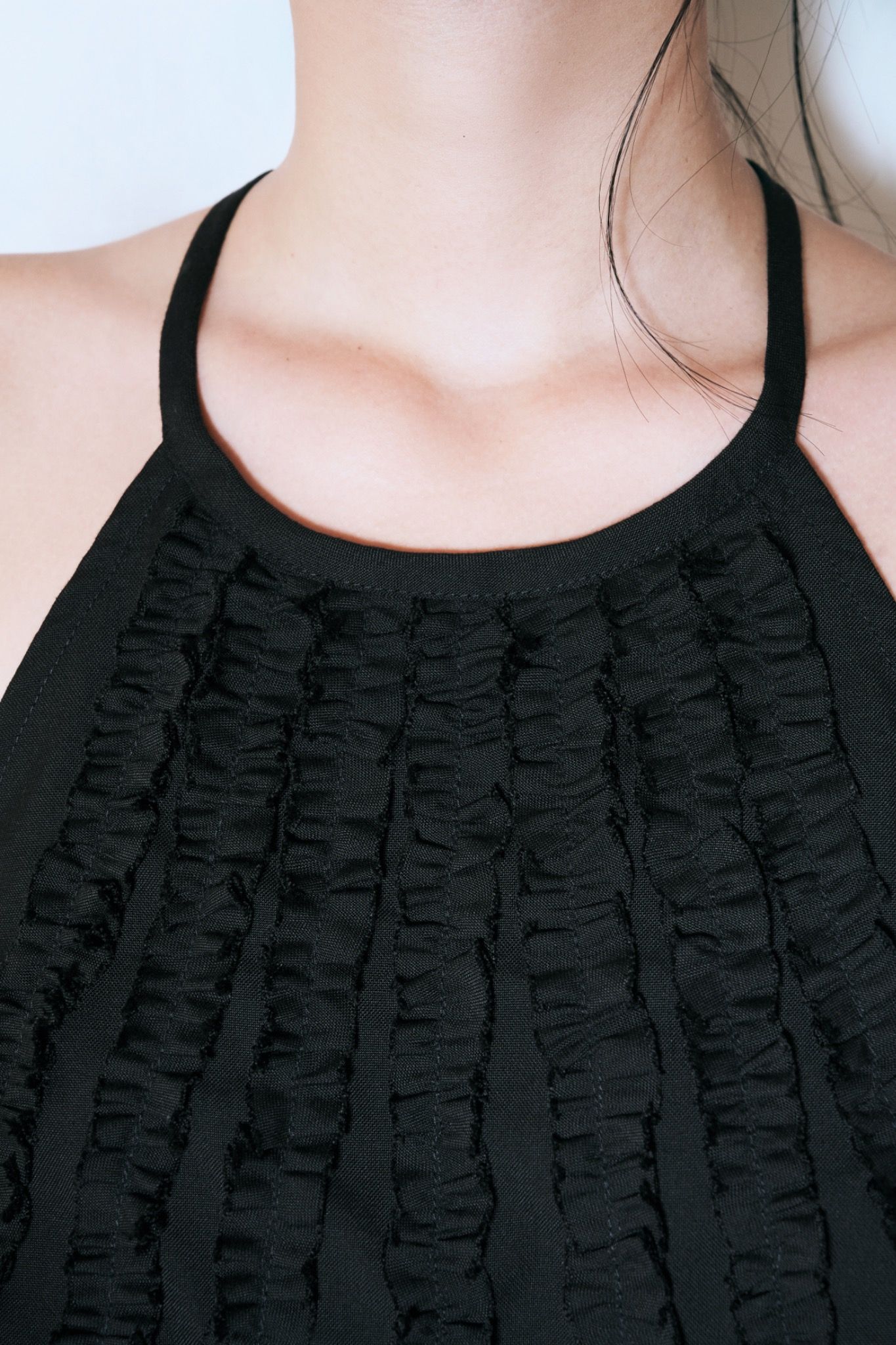 Black Ruffle Top