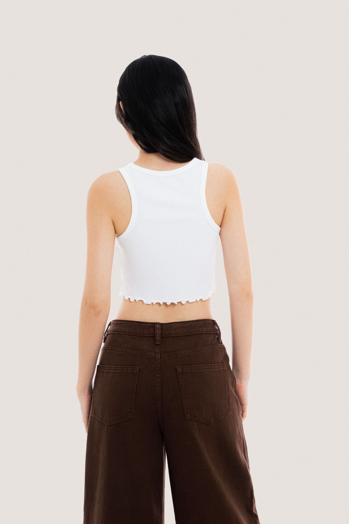 Dark Brown Wide Leg Jeans