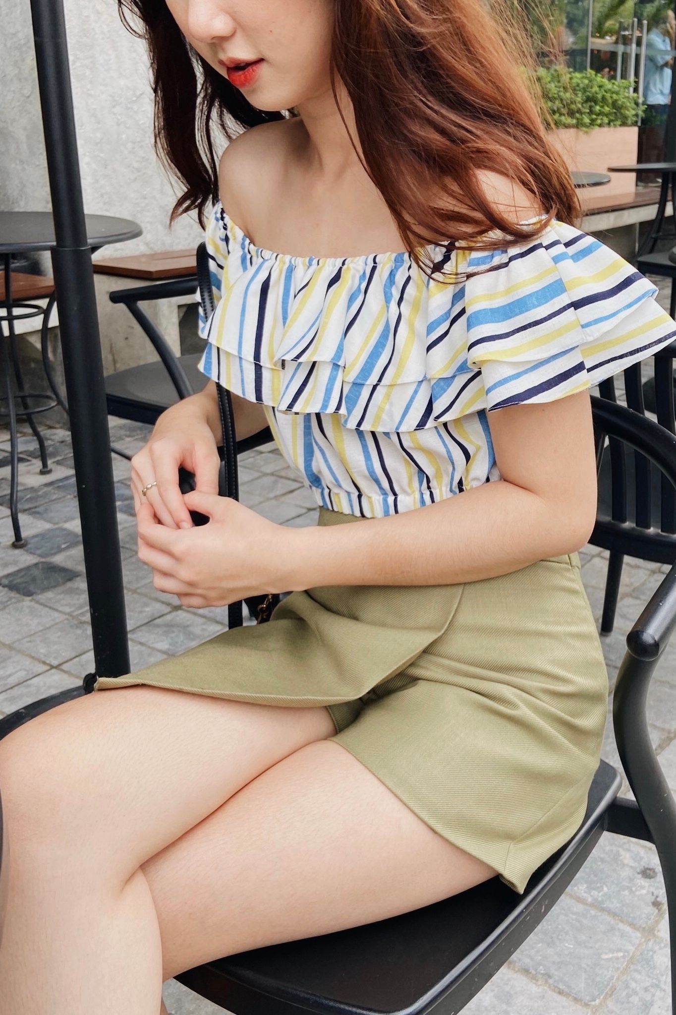 Striped Off the Shoulder Top