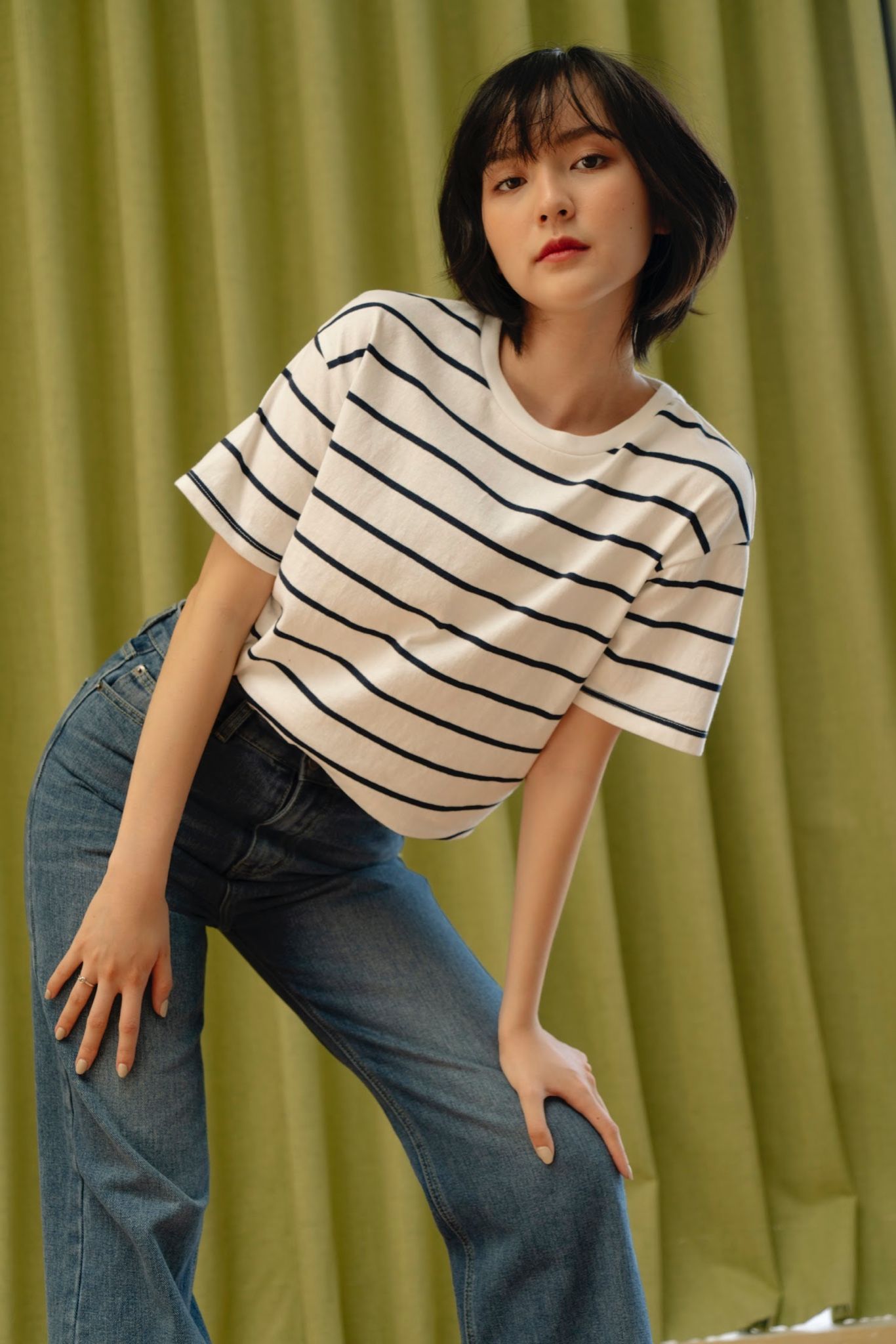 White Striped Oversized T-shirt