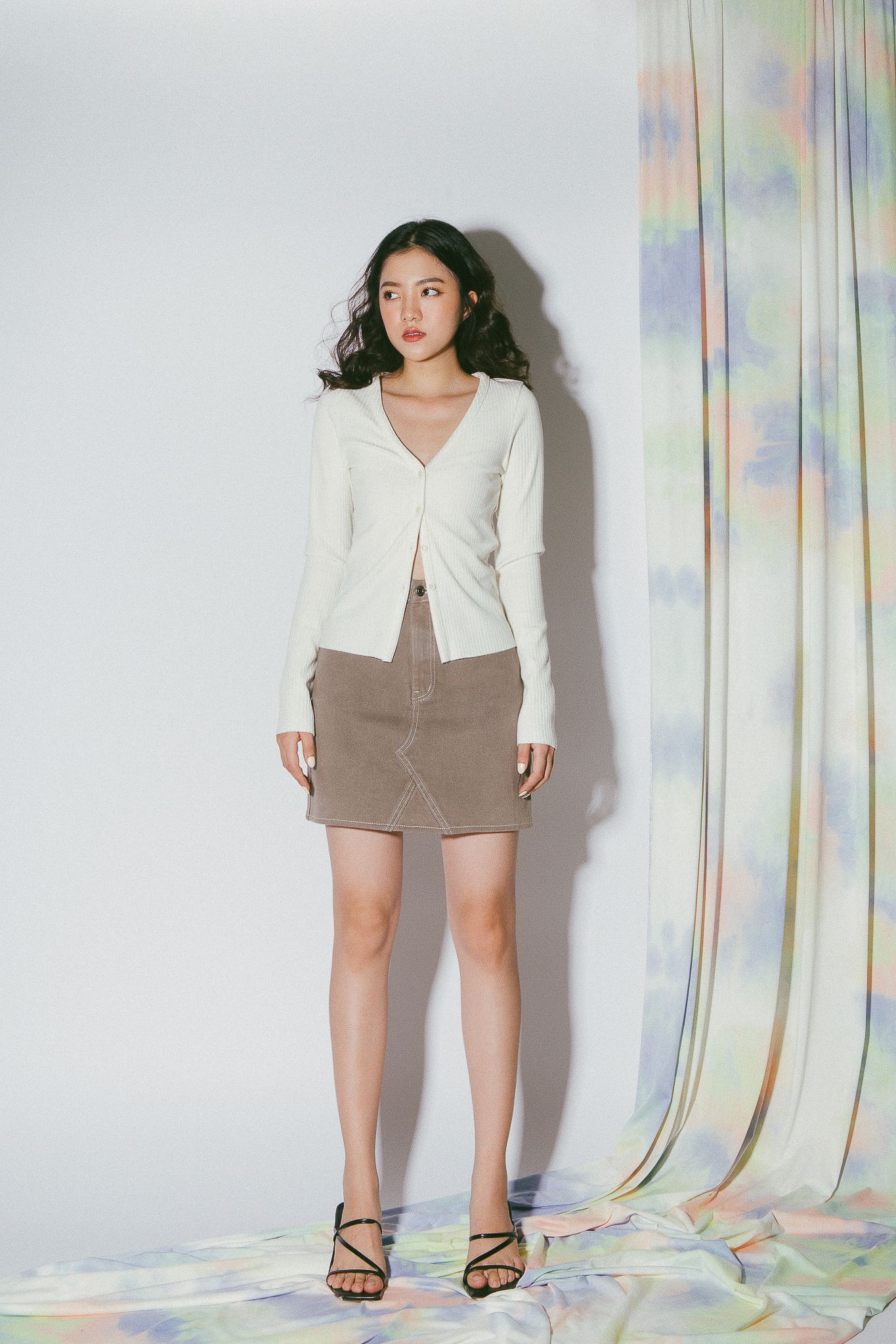 Ivory Fitted Cardigan