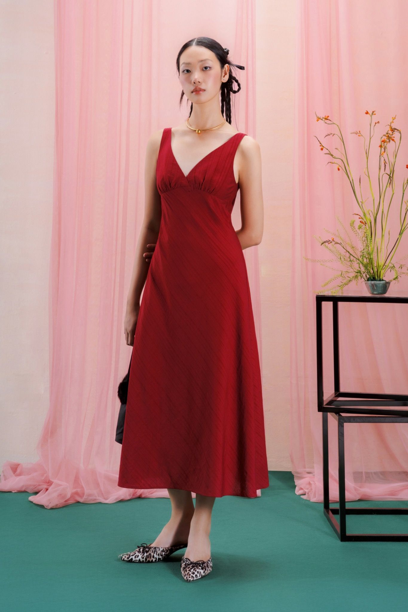 Tie Back Midi Dress
