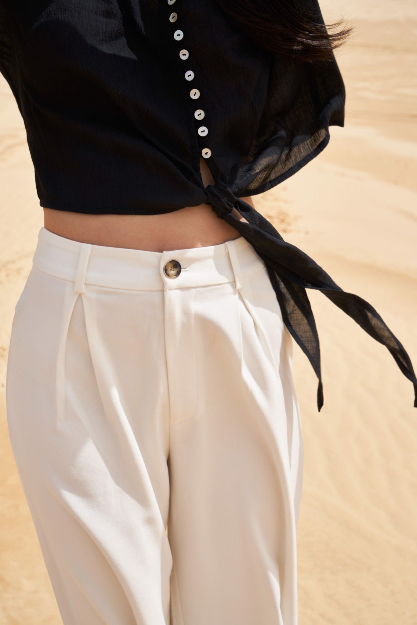 Black Tie-up Blouse