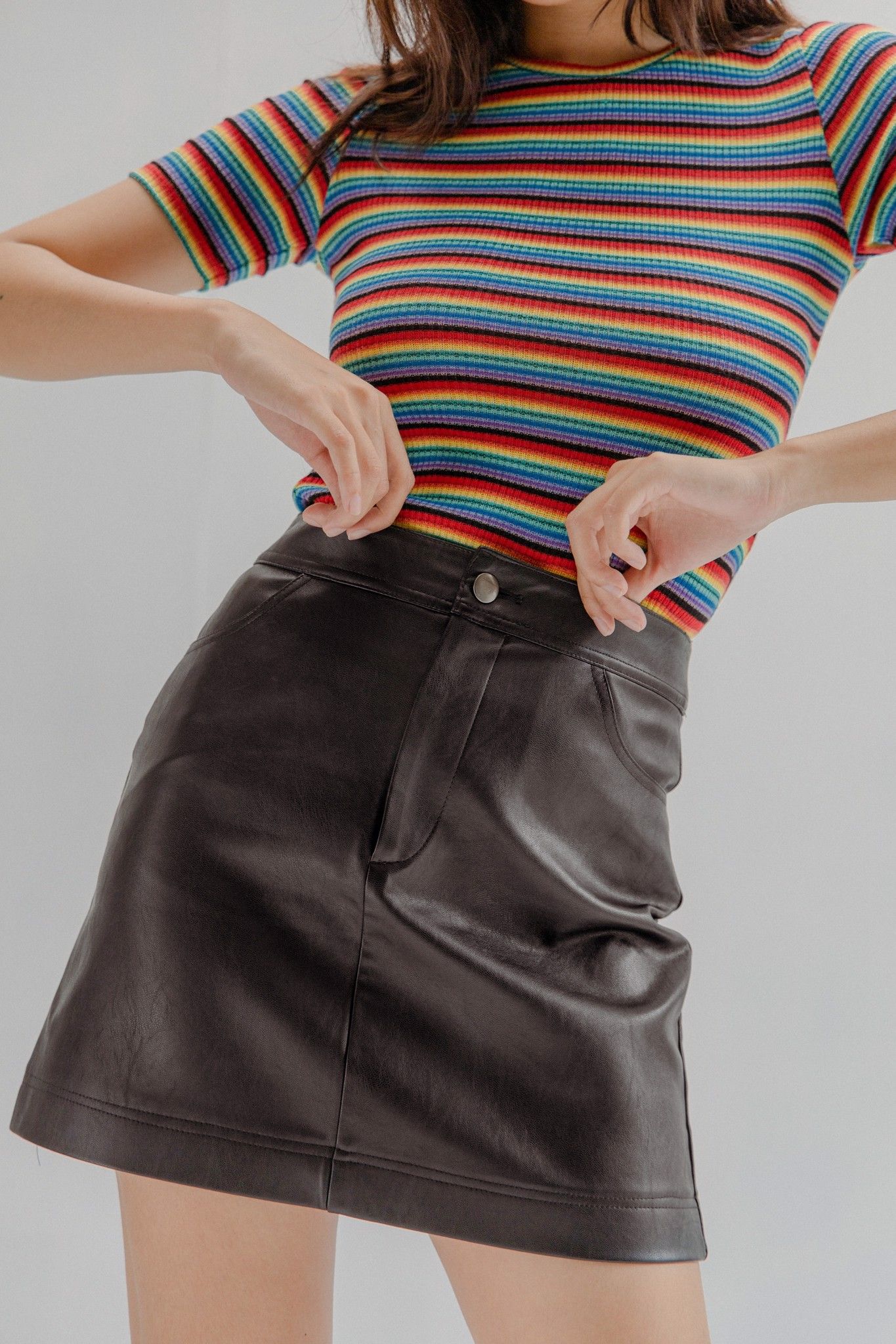 Black Leather Mini Skirt