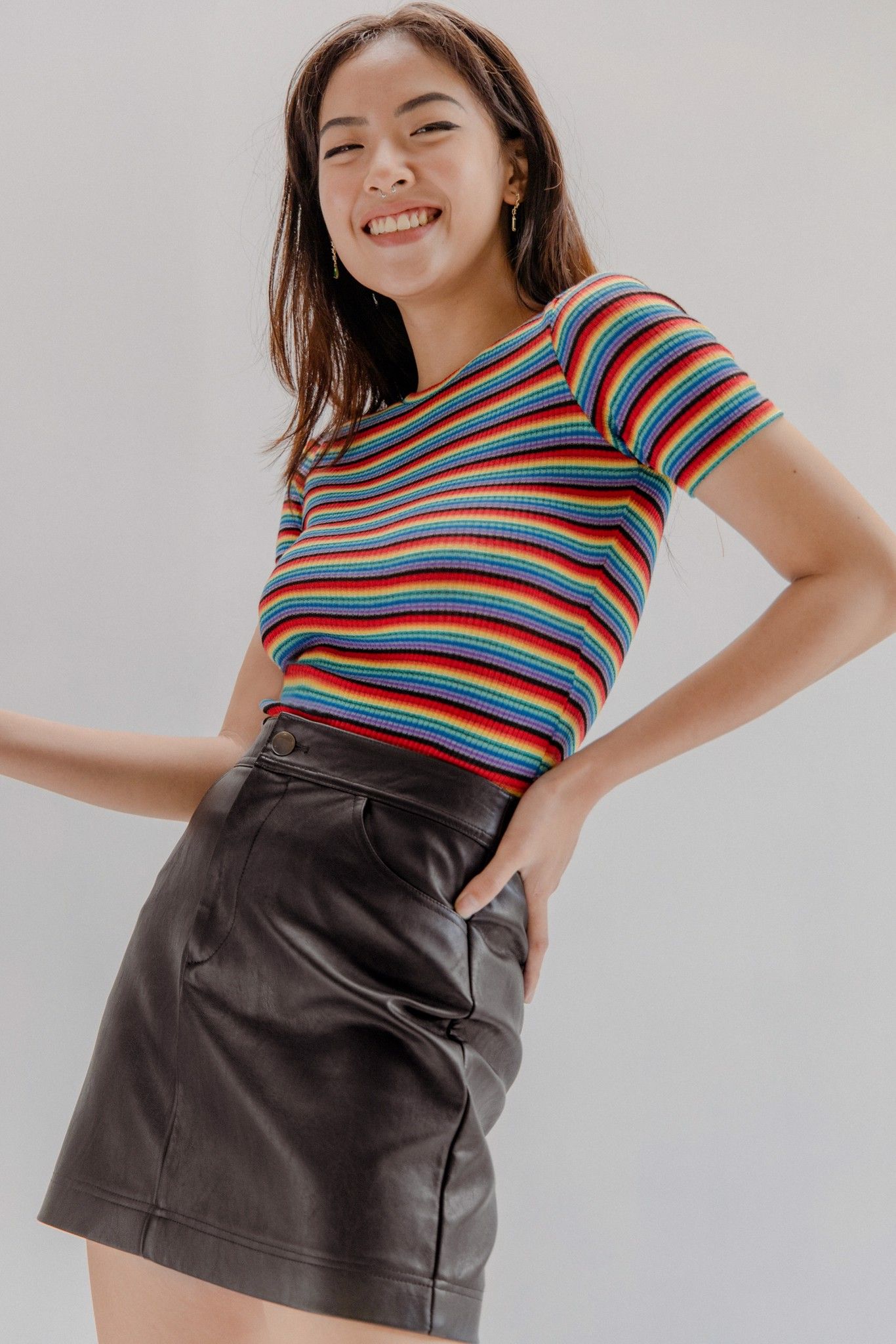 Black Leather Mini Skirt