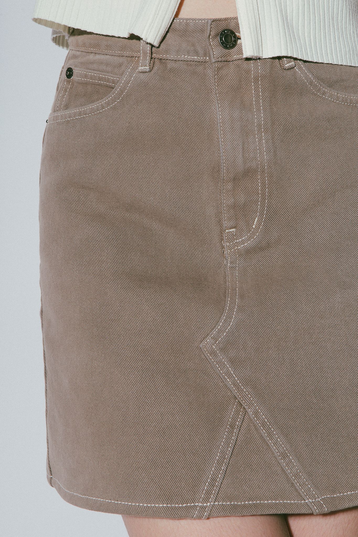 Grey Denim Mini Skirt