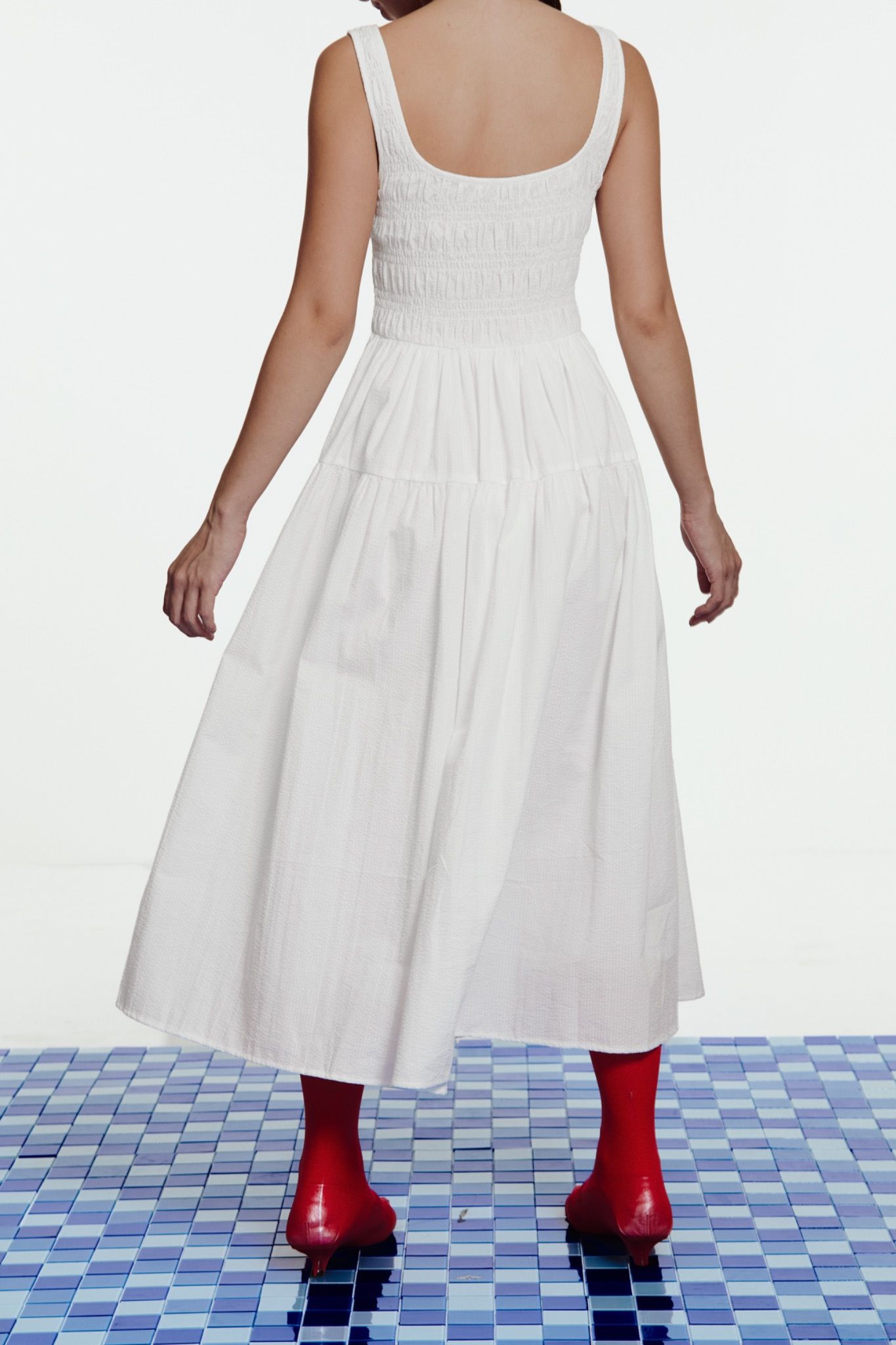 Smocked Midi Dress