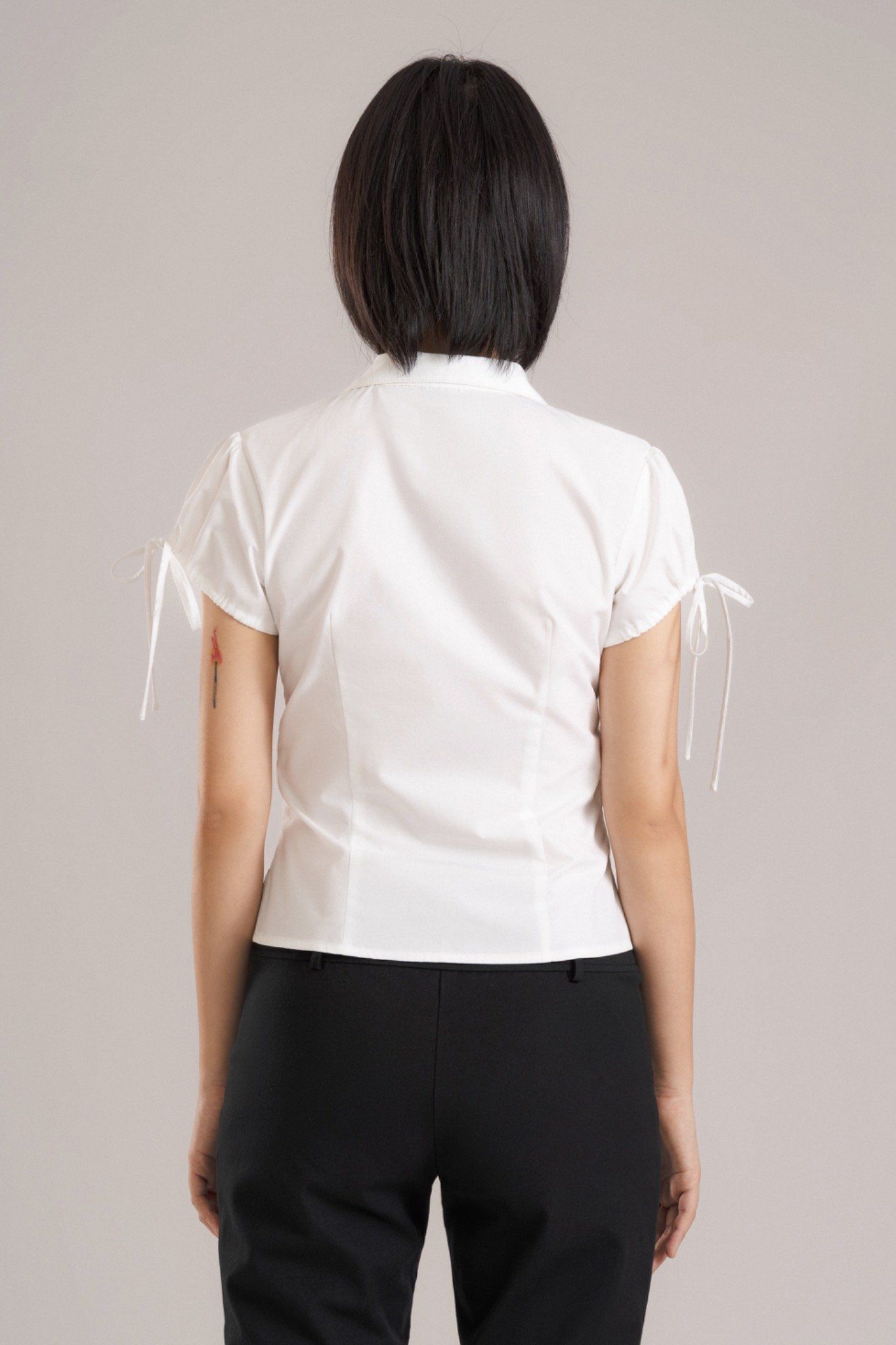 White Ruched Shirt