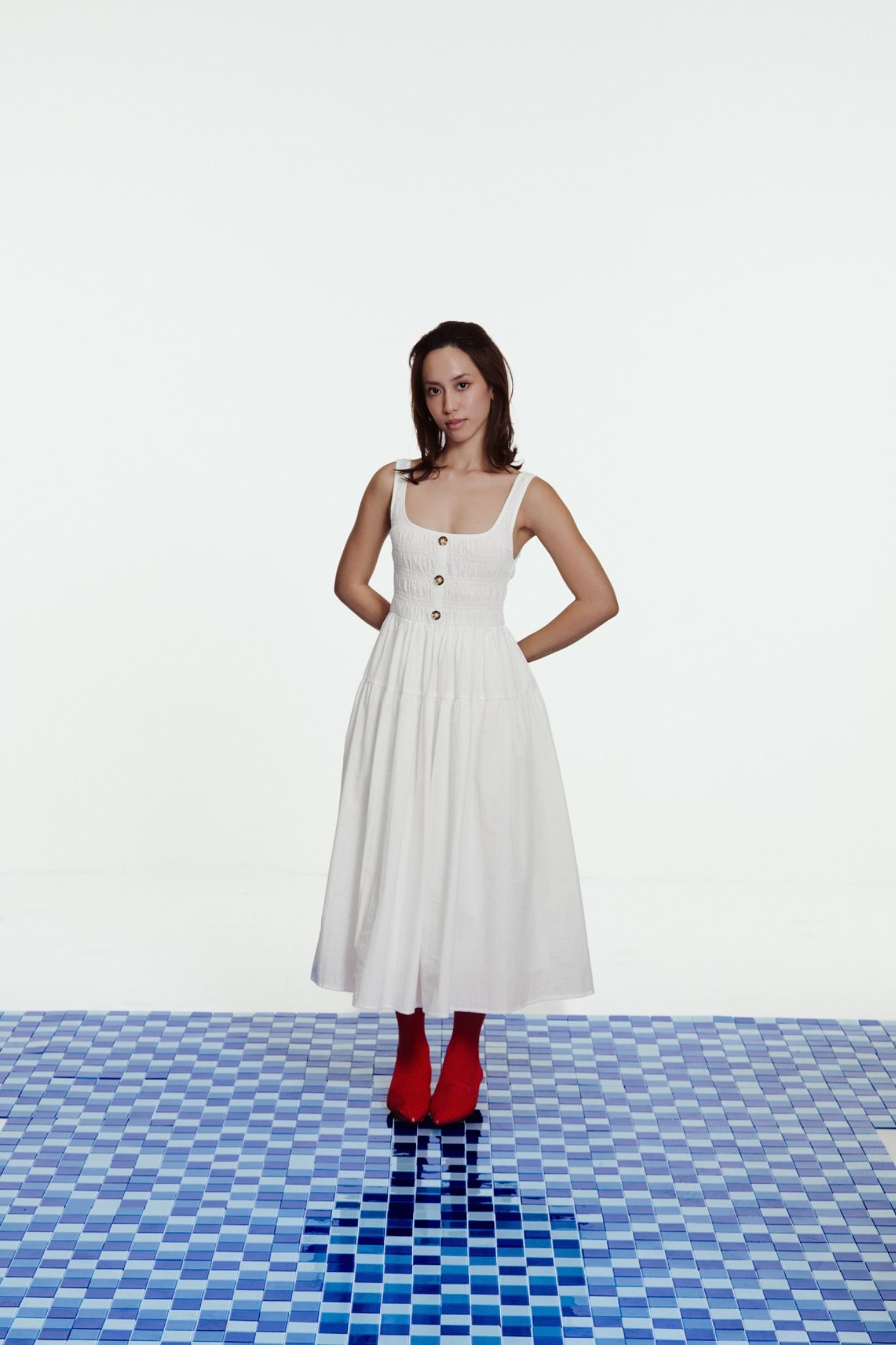 Smocked Midi Dress
