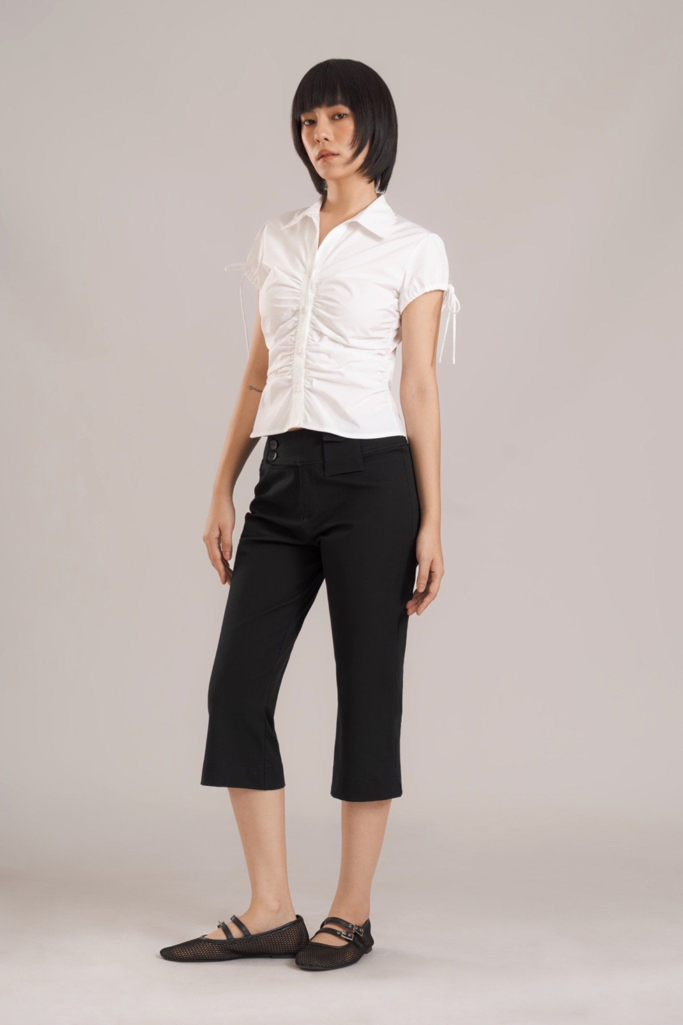 White Ruched Shirt