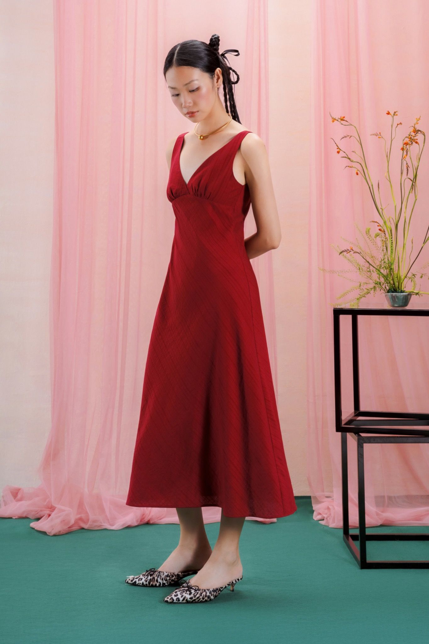 Tie Back Midi Dress