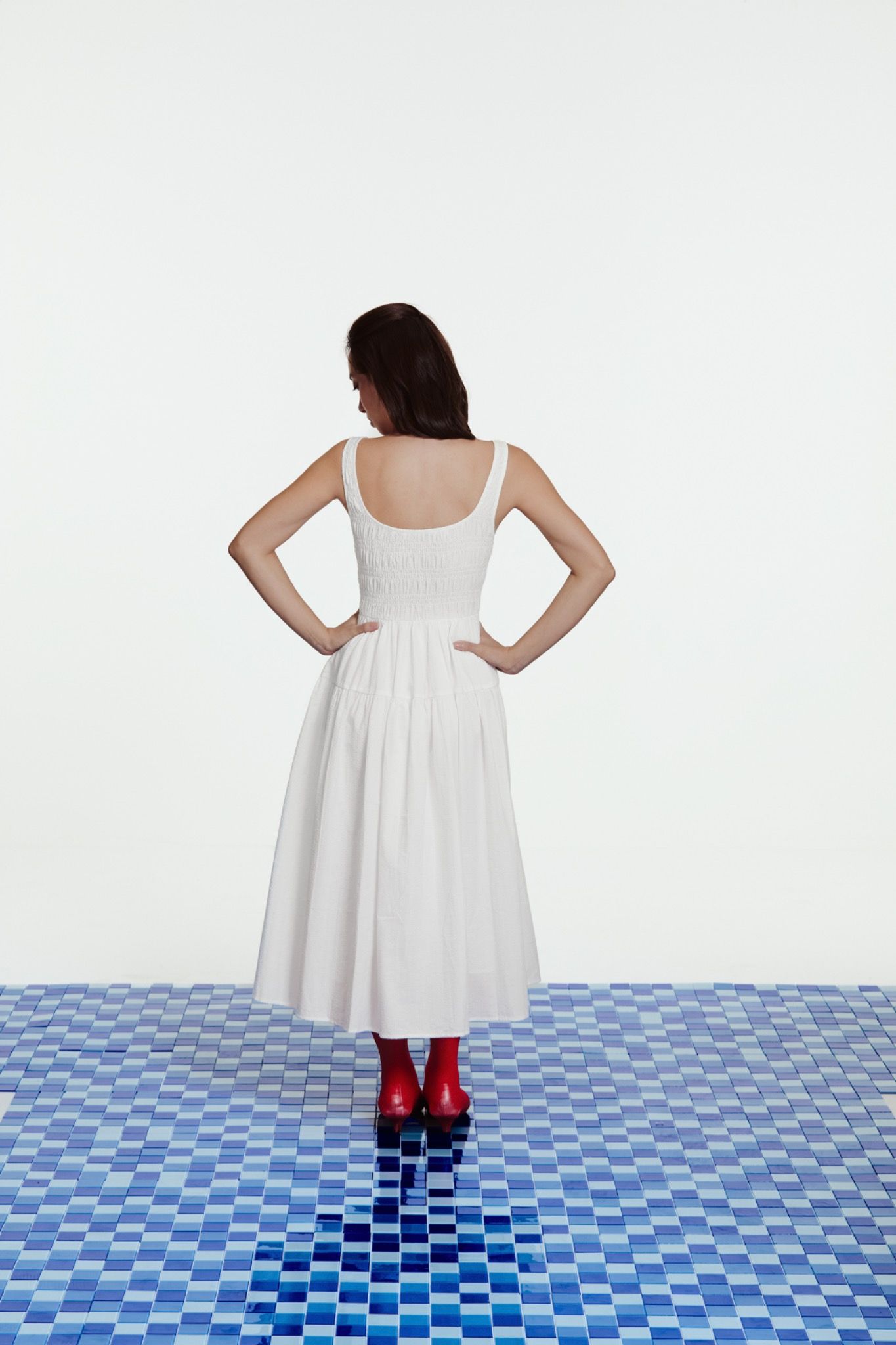 Smocked Midi Dress