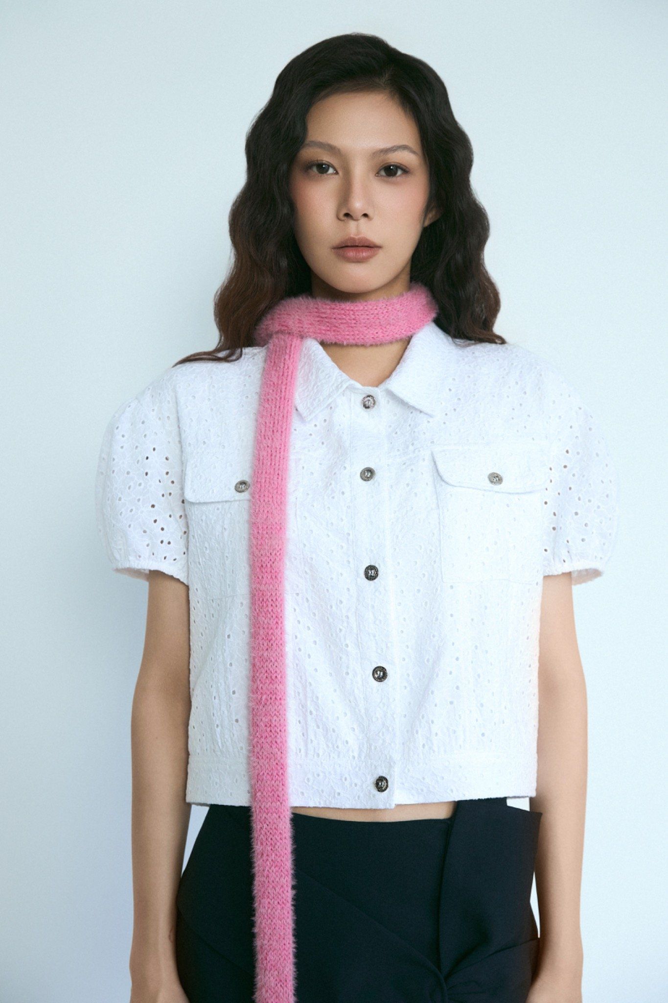 Embroidered Puff Sleeves Shirt