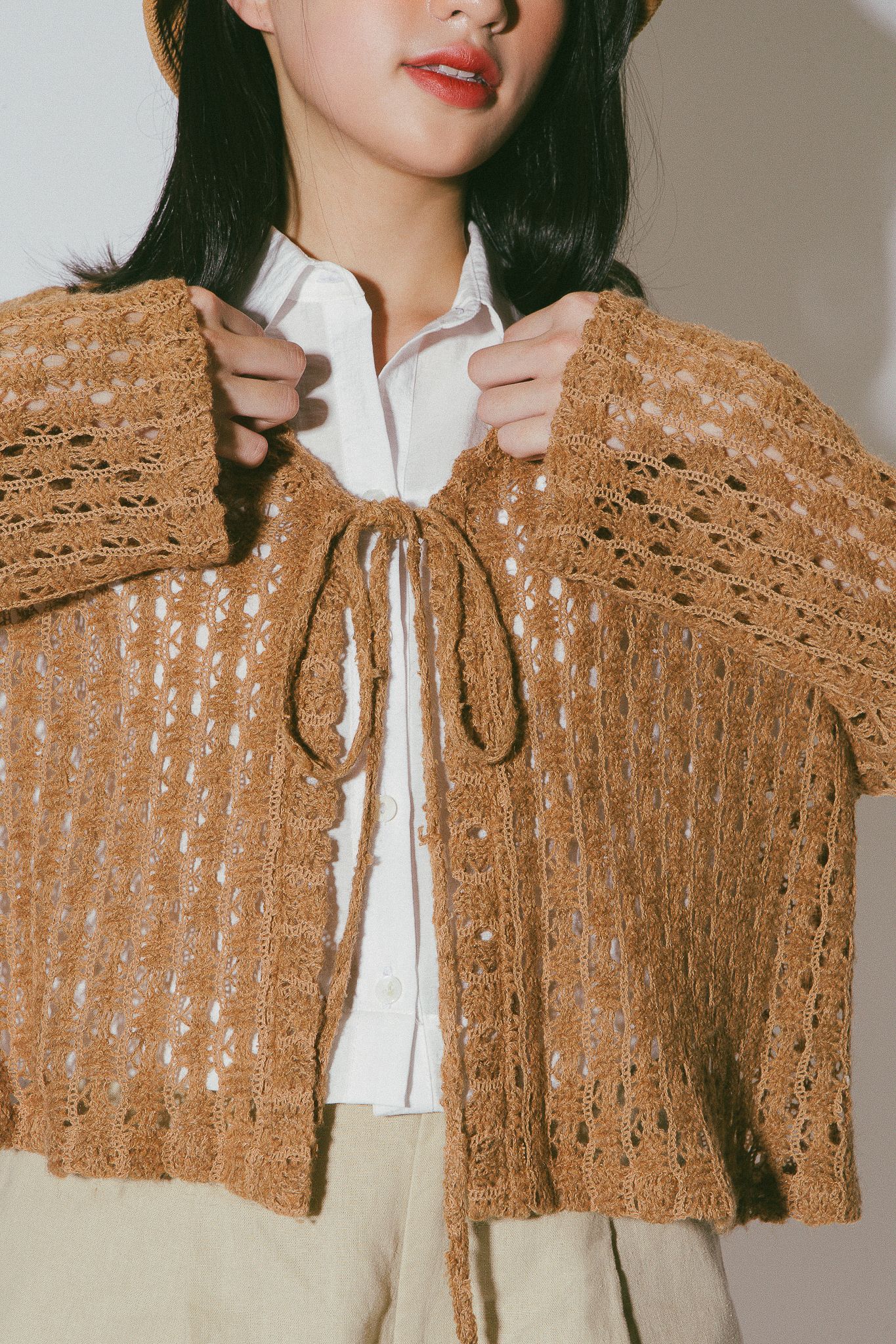 Brown Crochet Cardigan