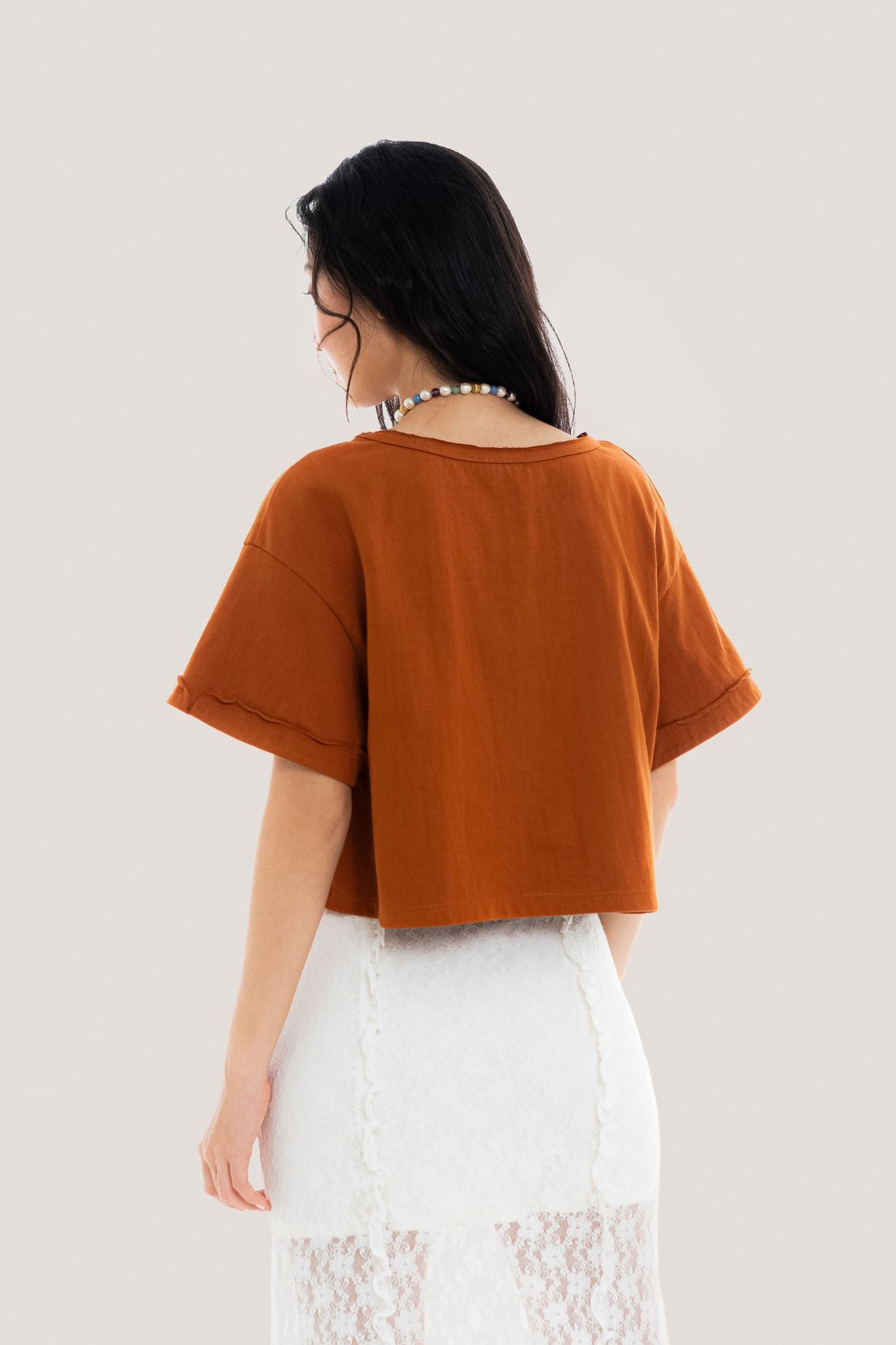  Burnt Orange Crop Tee 