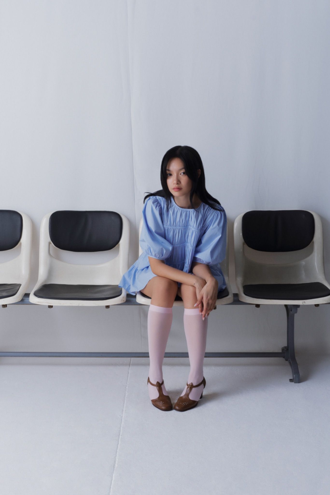 Gingham Smock Mini Skirt
