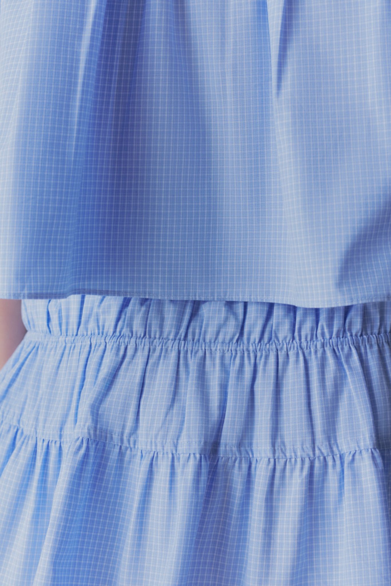 Gingham Smock Mini Skirt