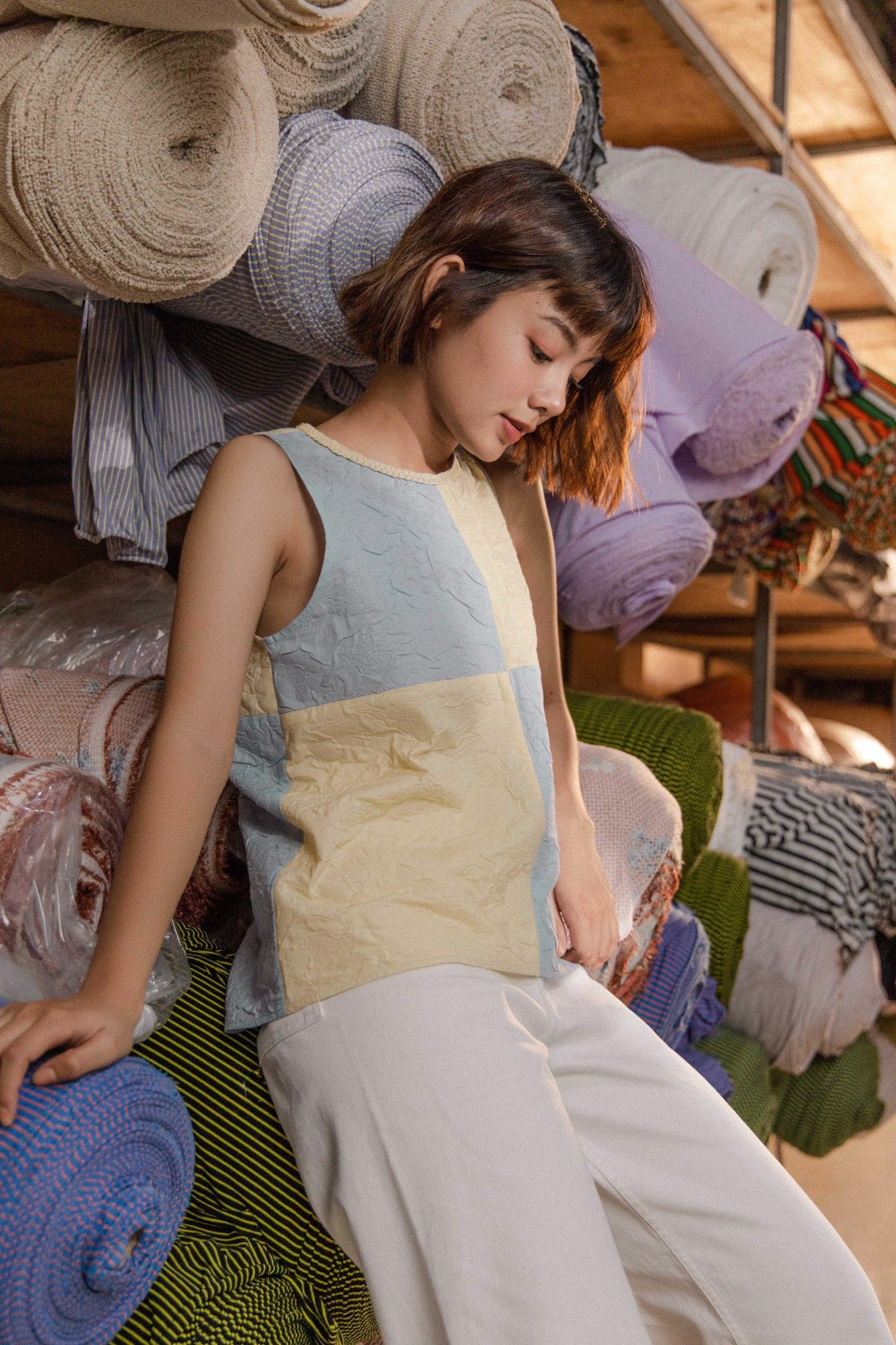 Patchwork Sleeveless Top
