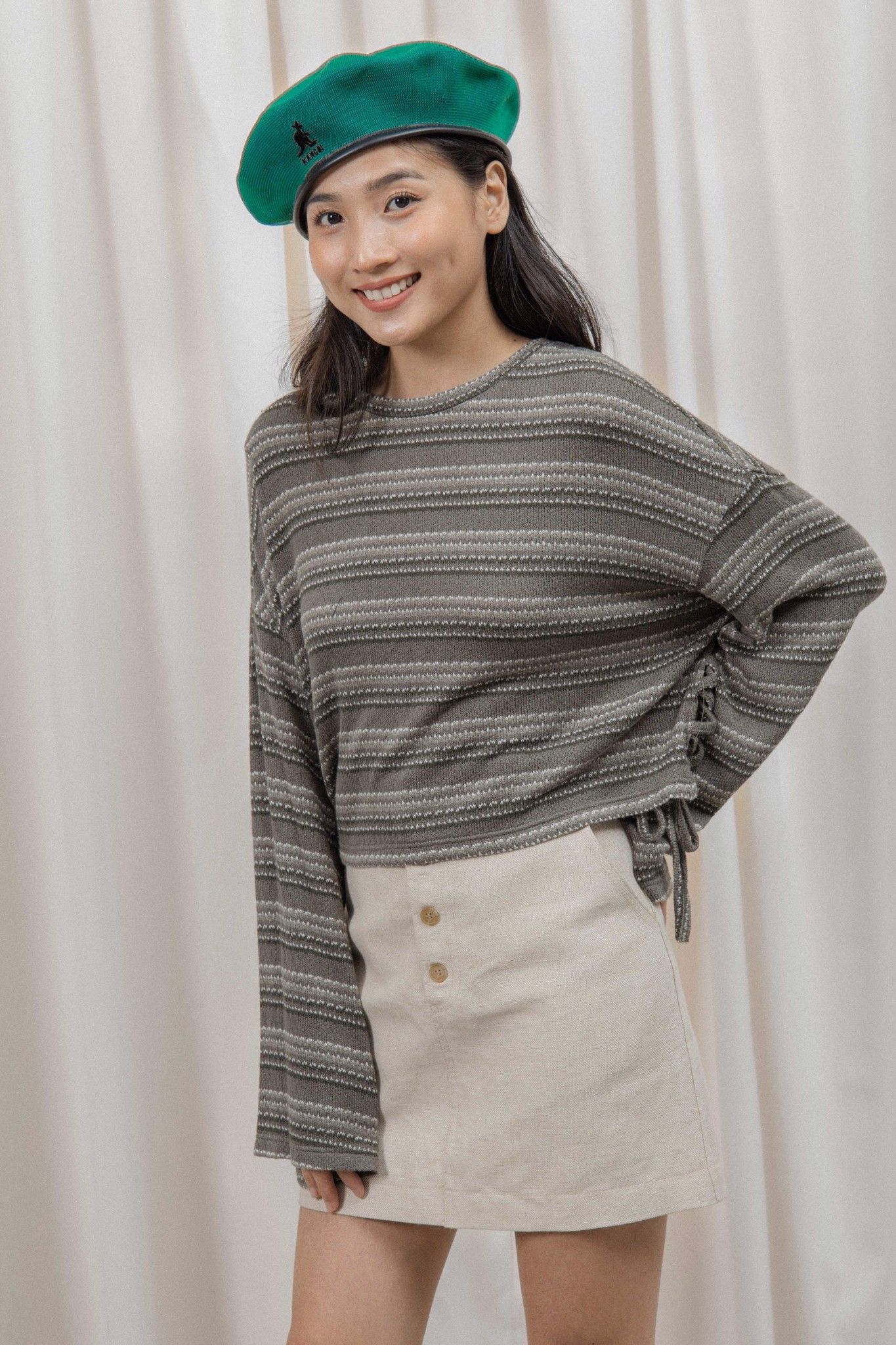 Green Knitted Long Sleeve Top