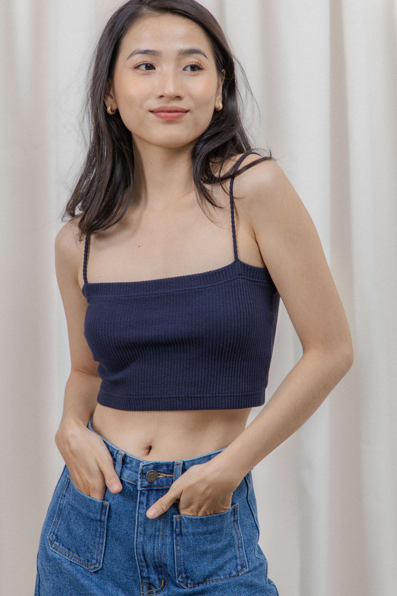 Navy Crop Top