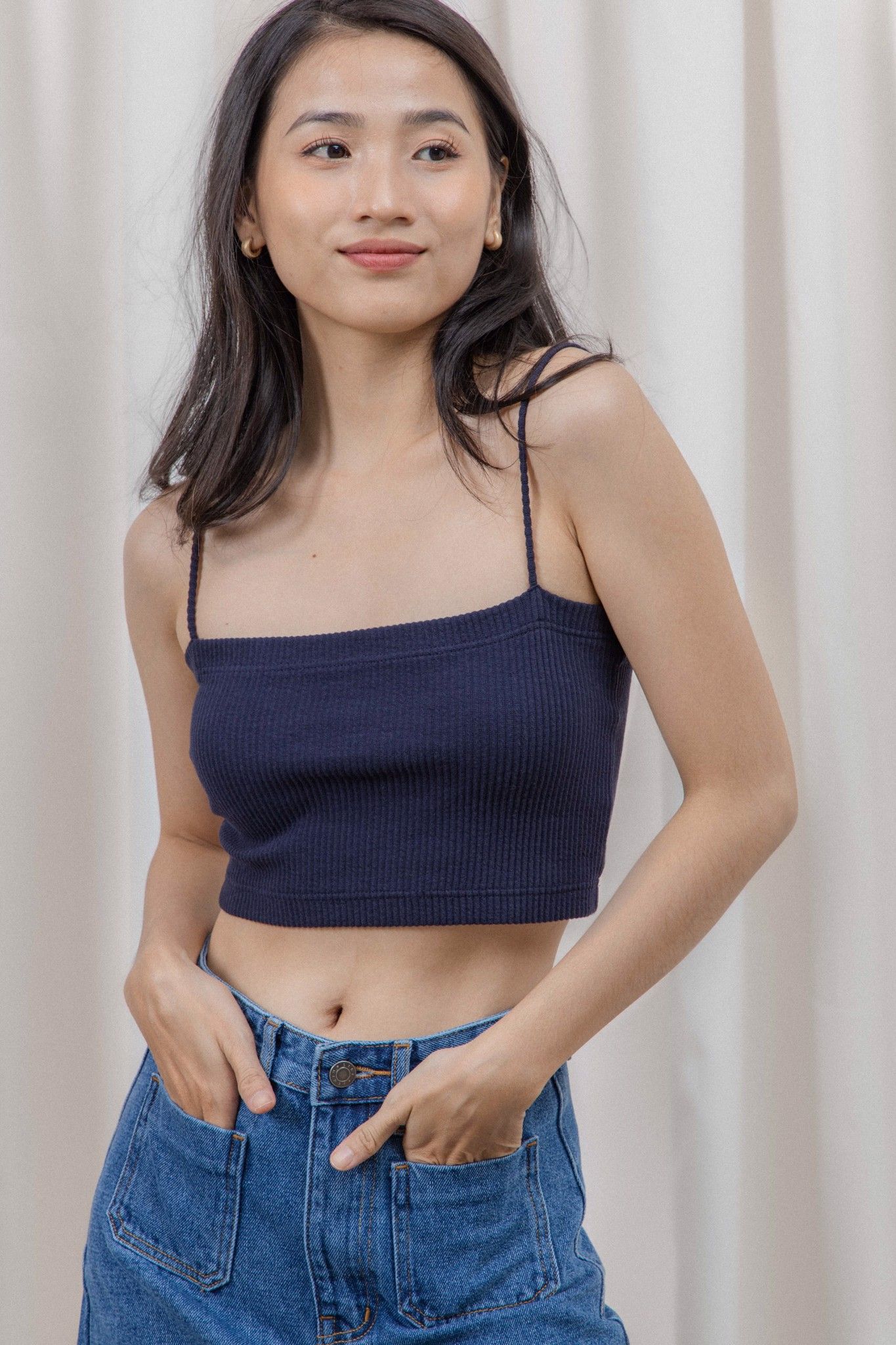 Navy Crop Top