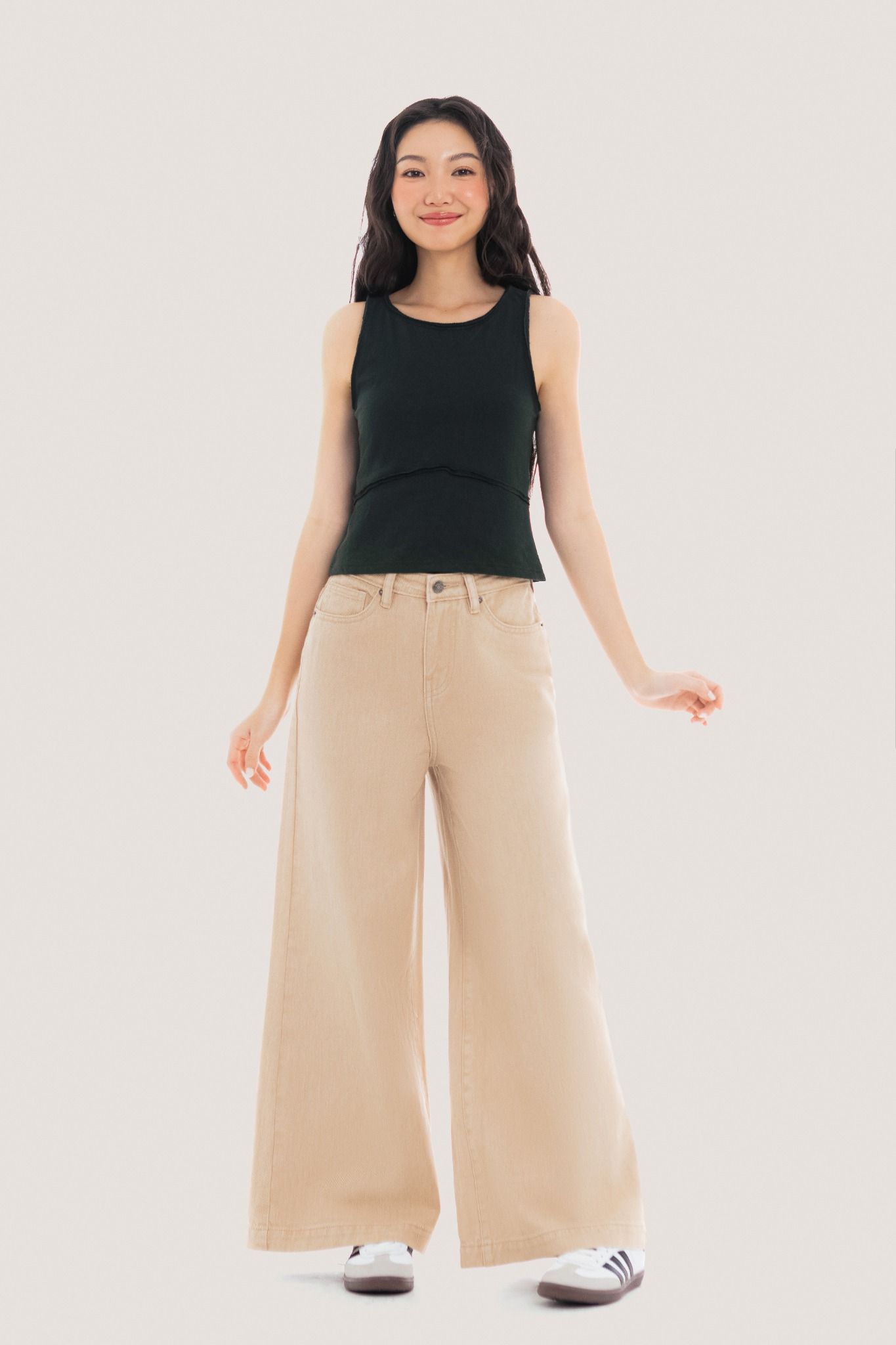 Dark Green Under Chest Line Strappy Top