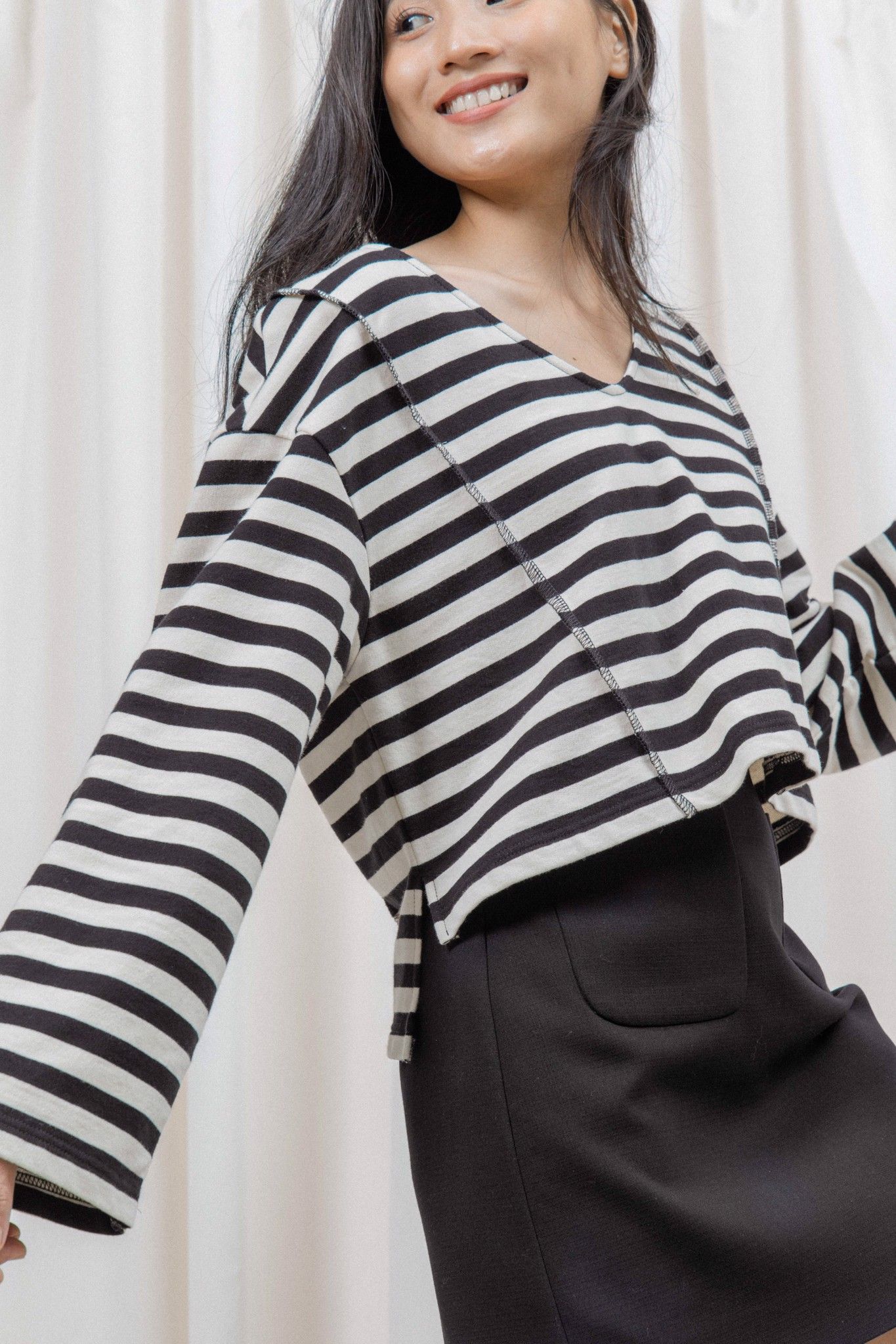 Striped Long Sleeve Oversized Top