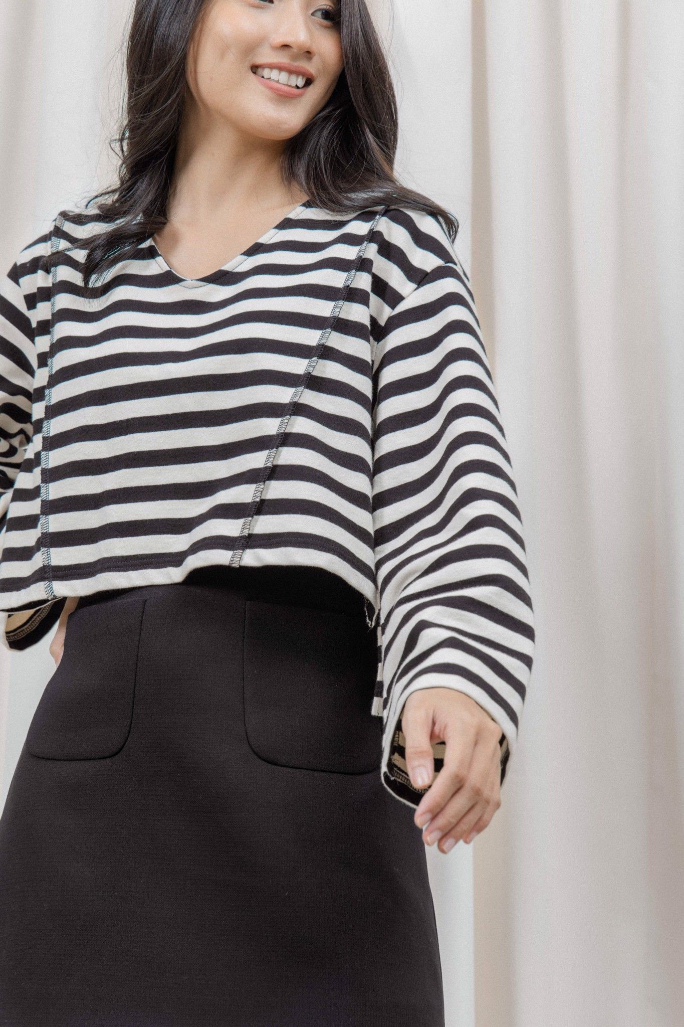 Striped Long Sleeve Oversized Top