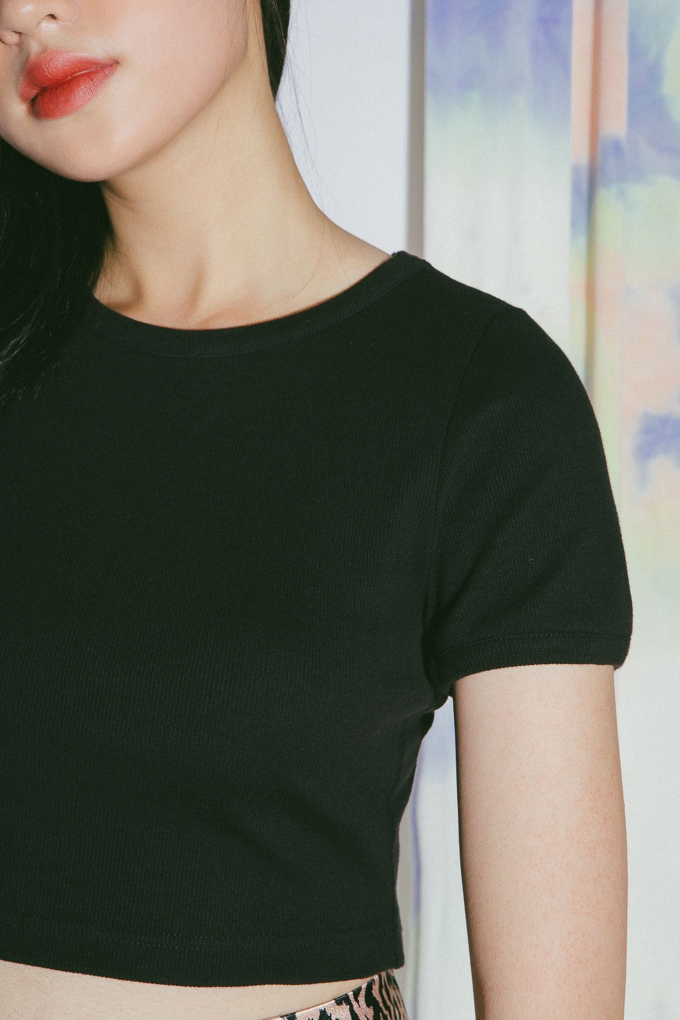 Black Fitted Crop Top