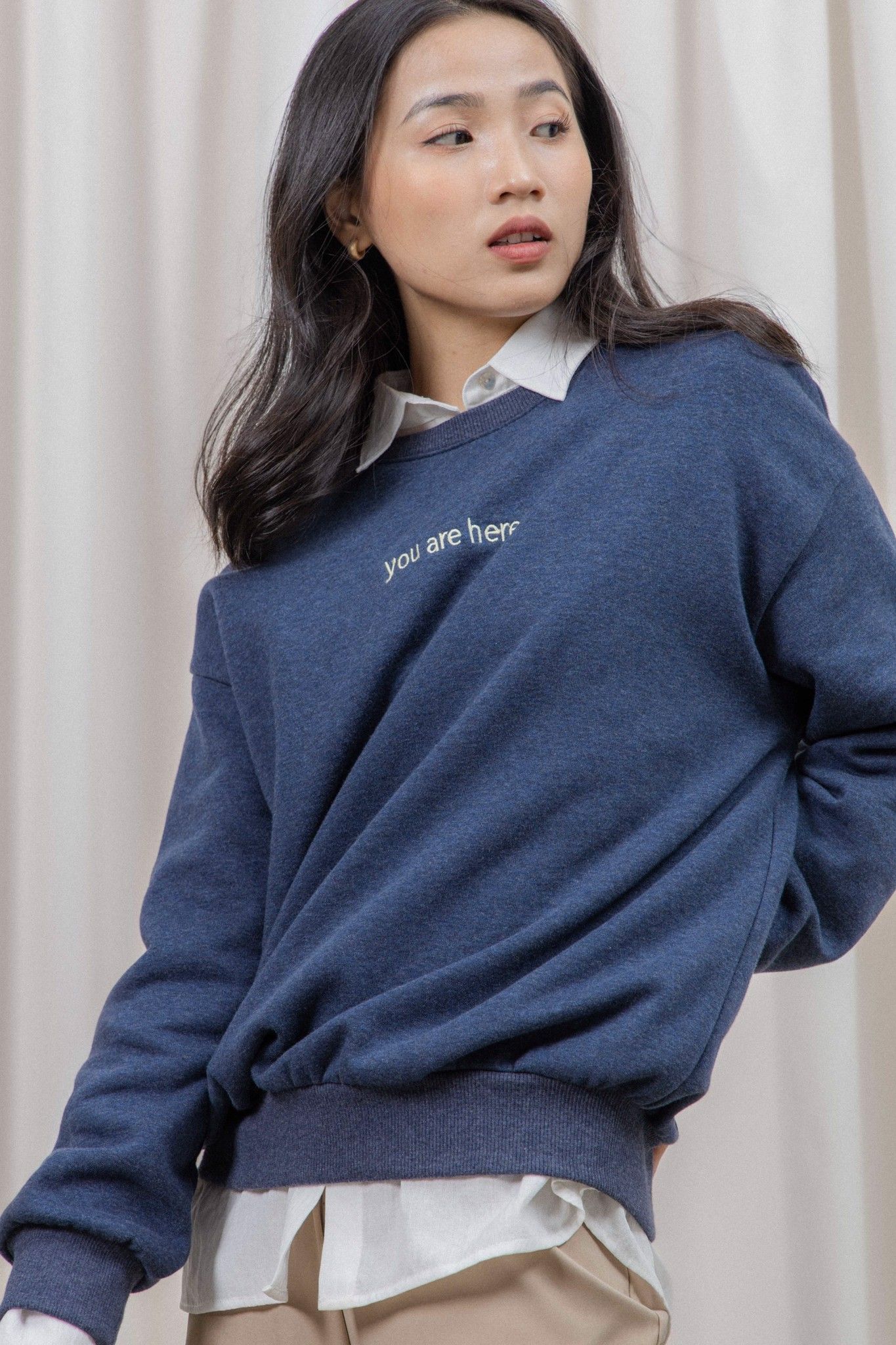 Navy Oversized Sweatshirt
