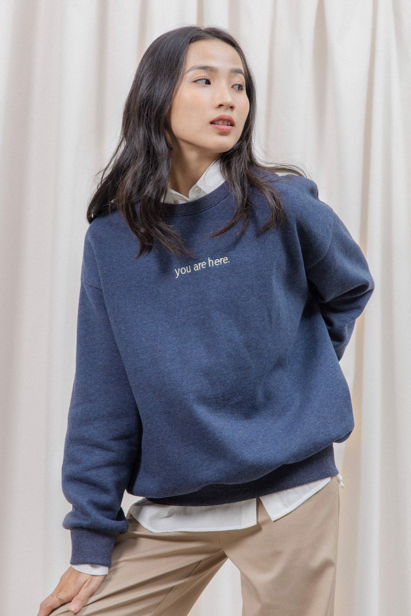 Navy Oversized Sweatshirt