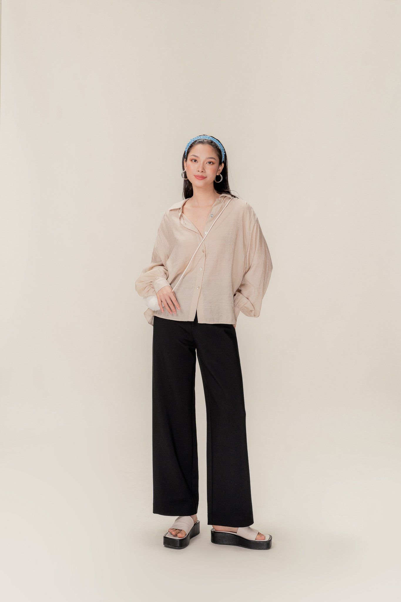 Black Basic Straight Leg Trousers